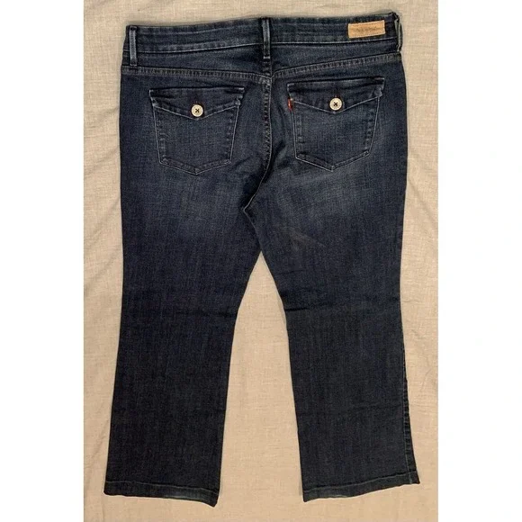 Levi's Jeans Women's Size 32 Dark Wash Denim Wide Leg - Picture 2 of 8